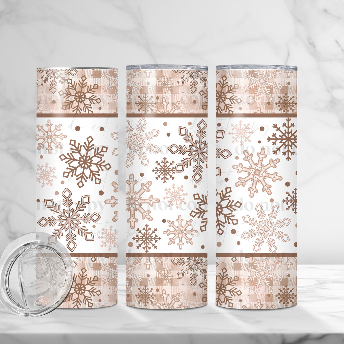 Tan Snowflake Tumbler Wrap