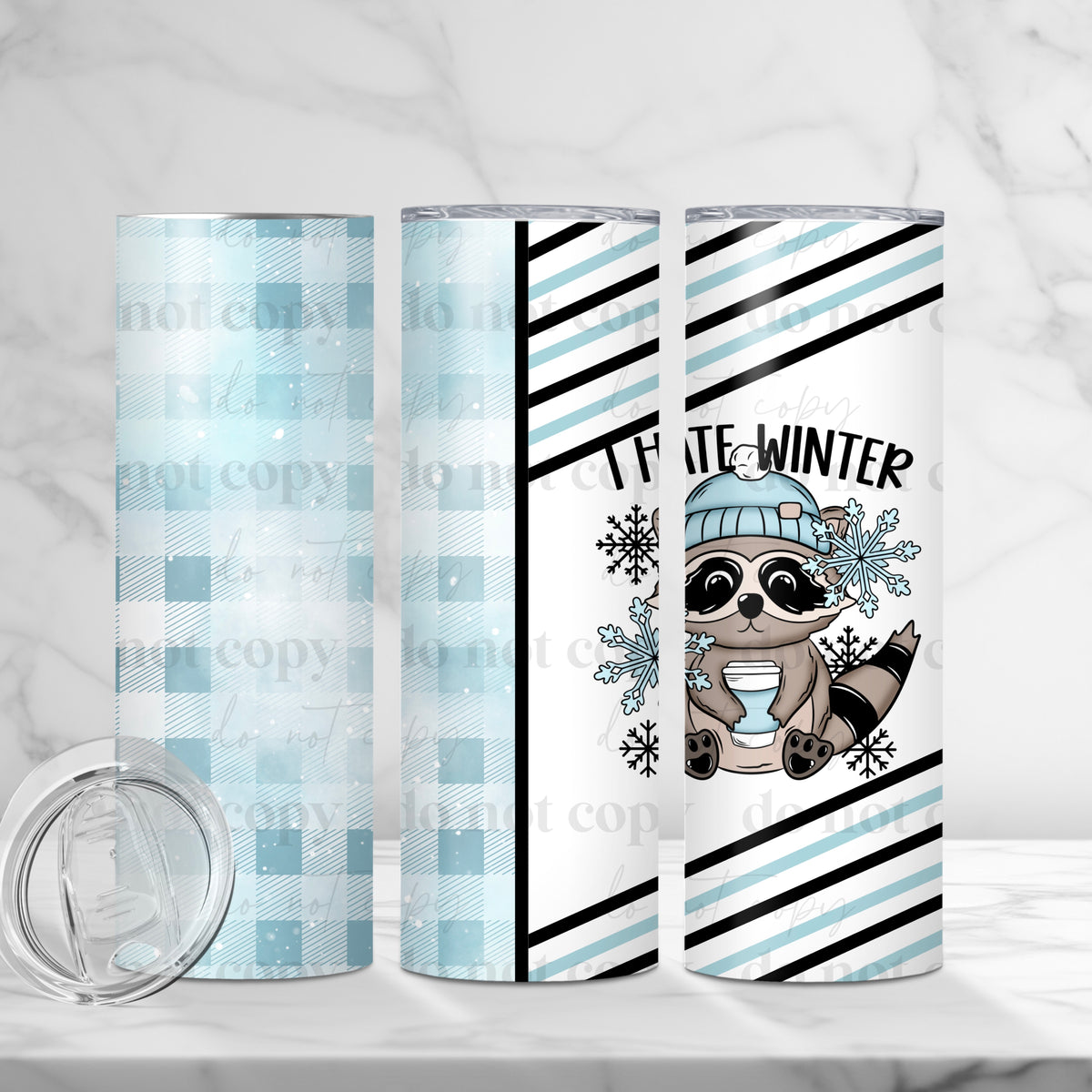 I Hate Winter Raccoon Tumbler Wrap