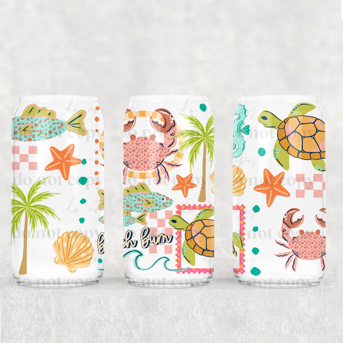 Beach Bum 16oz Glass Wrap