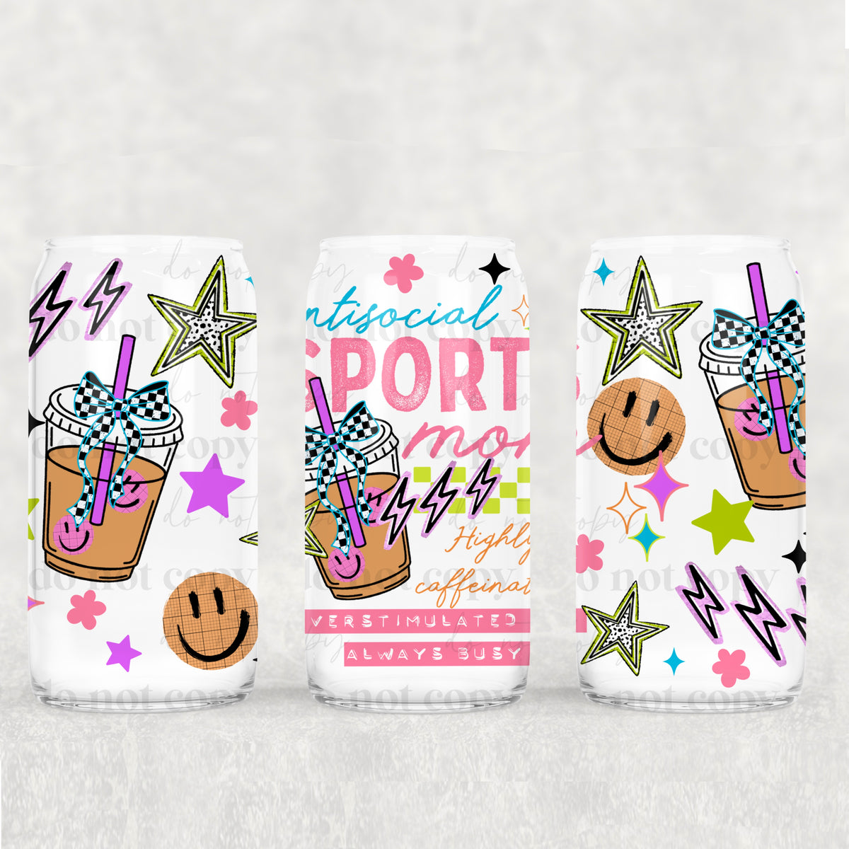Sports Mom 16oz Glass Wrap