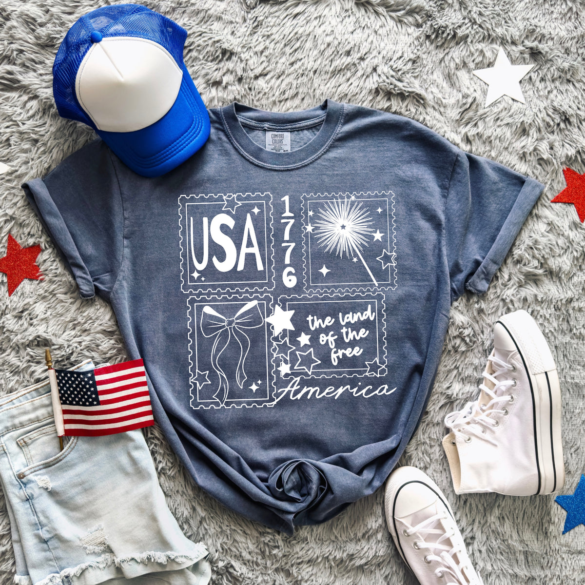 USA Stamps Single Color PNG