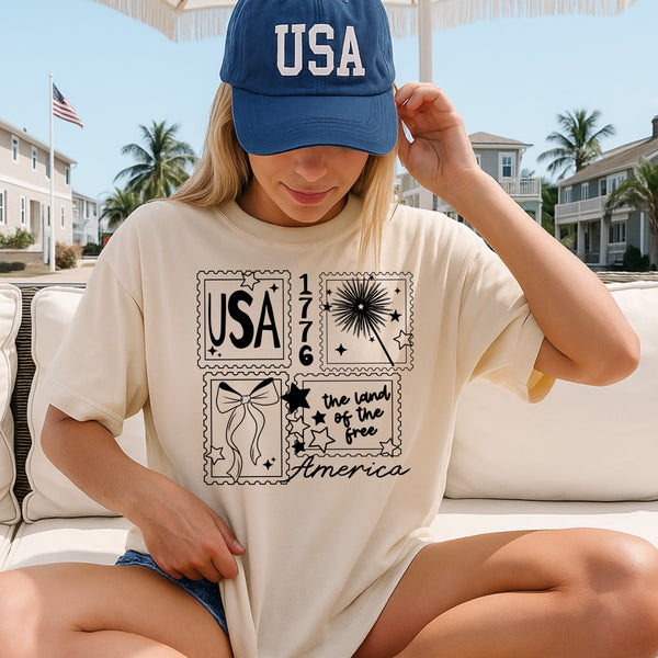 USA Stamps Single Color PNG