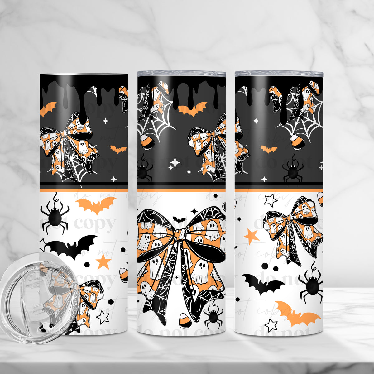 Ghost Bow Tumbler Wrap