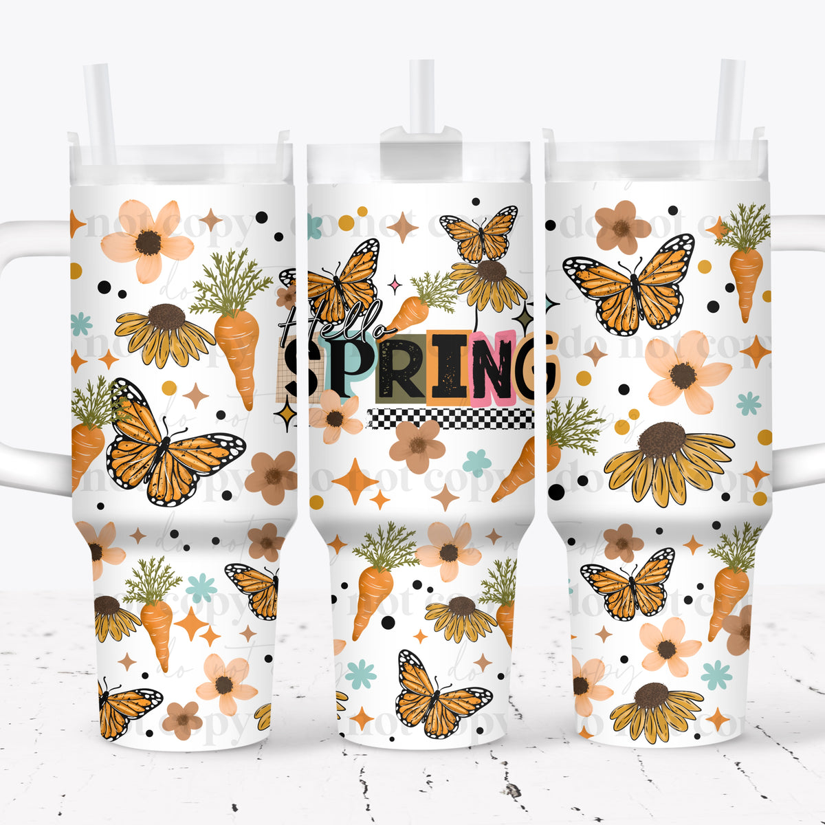Hello Spring 40oz Tumbler Wrap