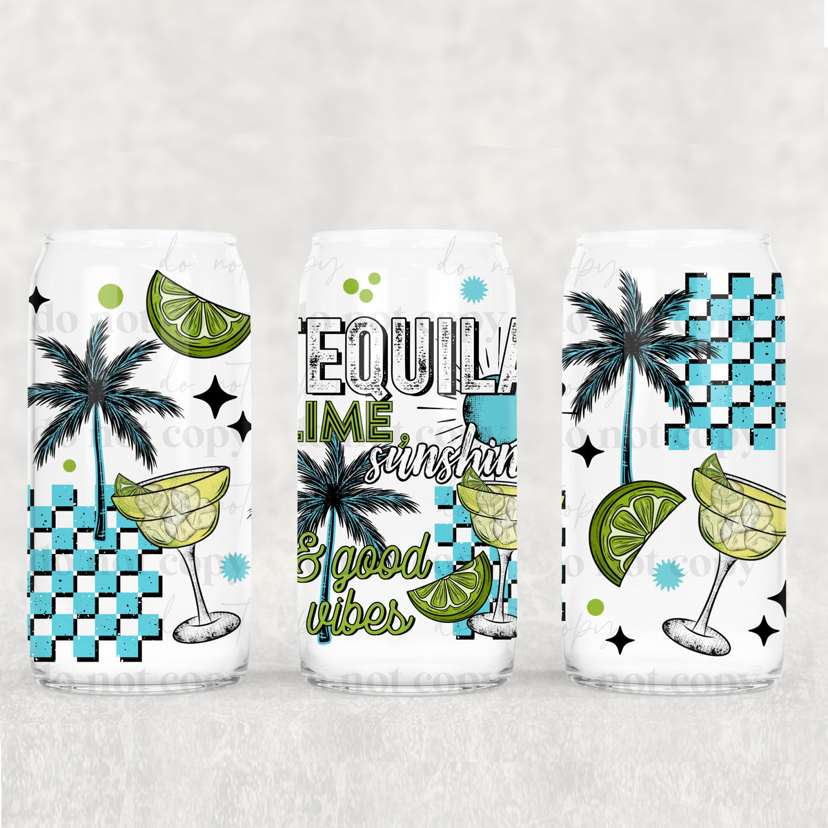 Tequila Lime Sunshine 16oz Glass Wrap