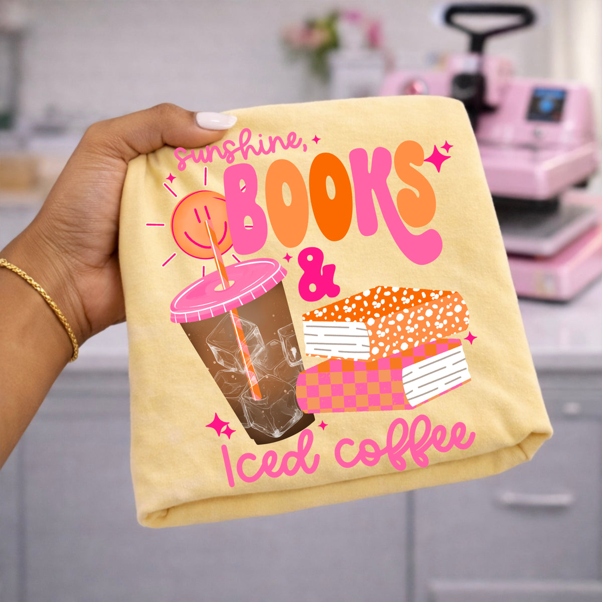 Sunshine Books & Iced Coffee PNG