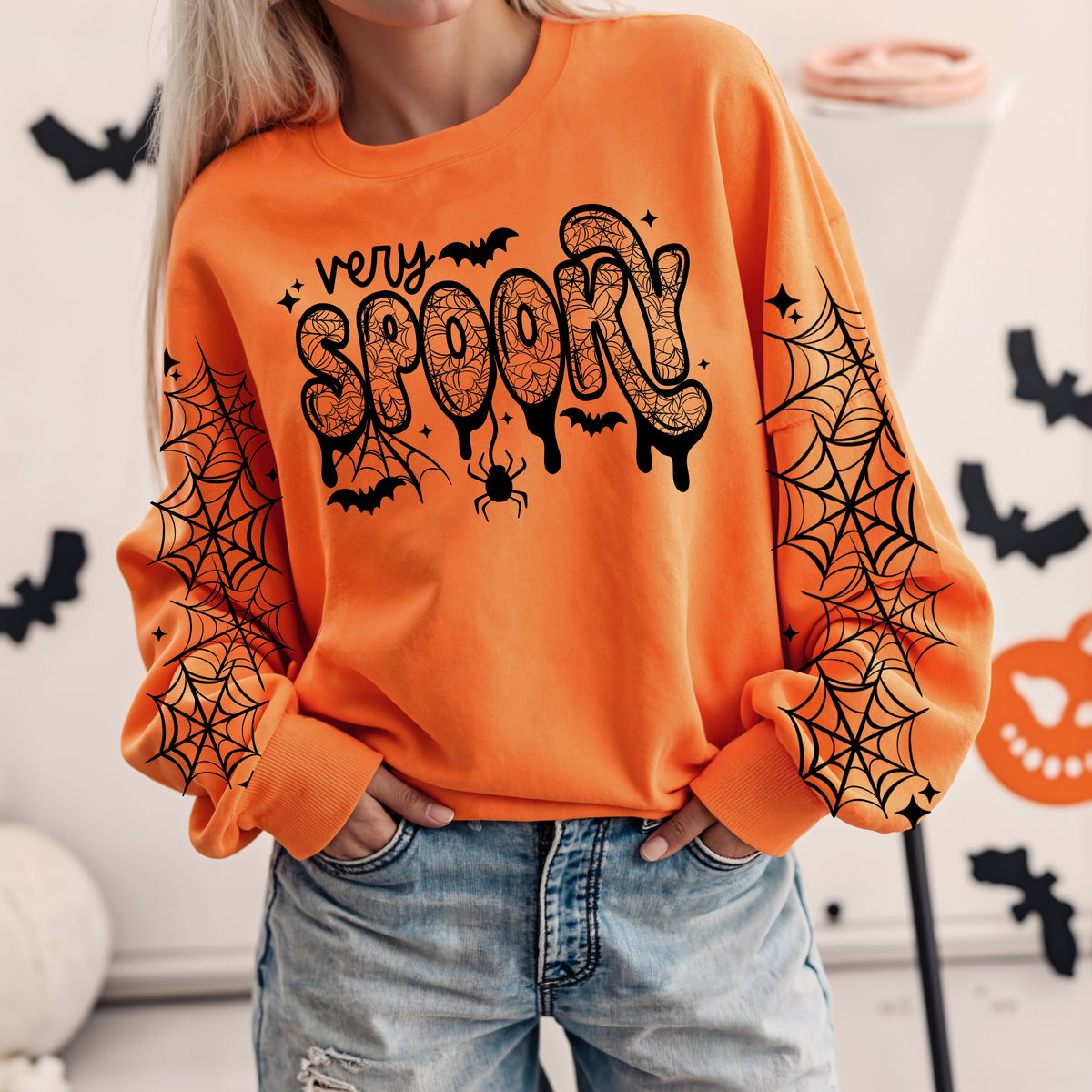 Very Spooky w/ Sleeves Single Color PNG
