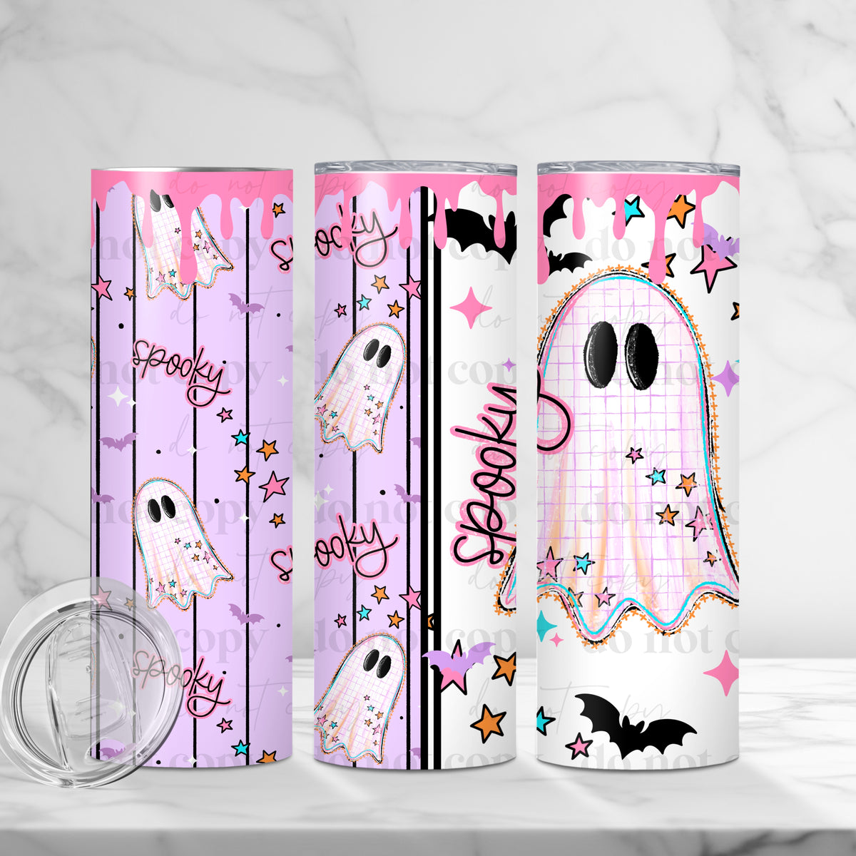 Spooky Pastel Ghost Tumbler Wrap