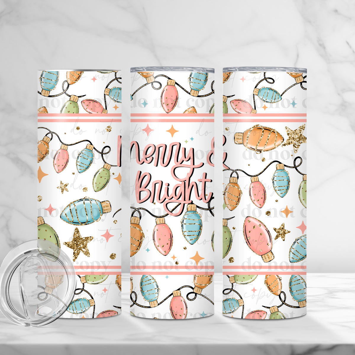Pastel Merry & Bright Tumbler Wrap