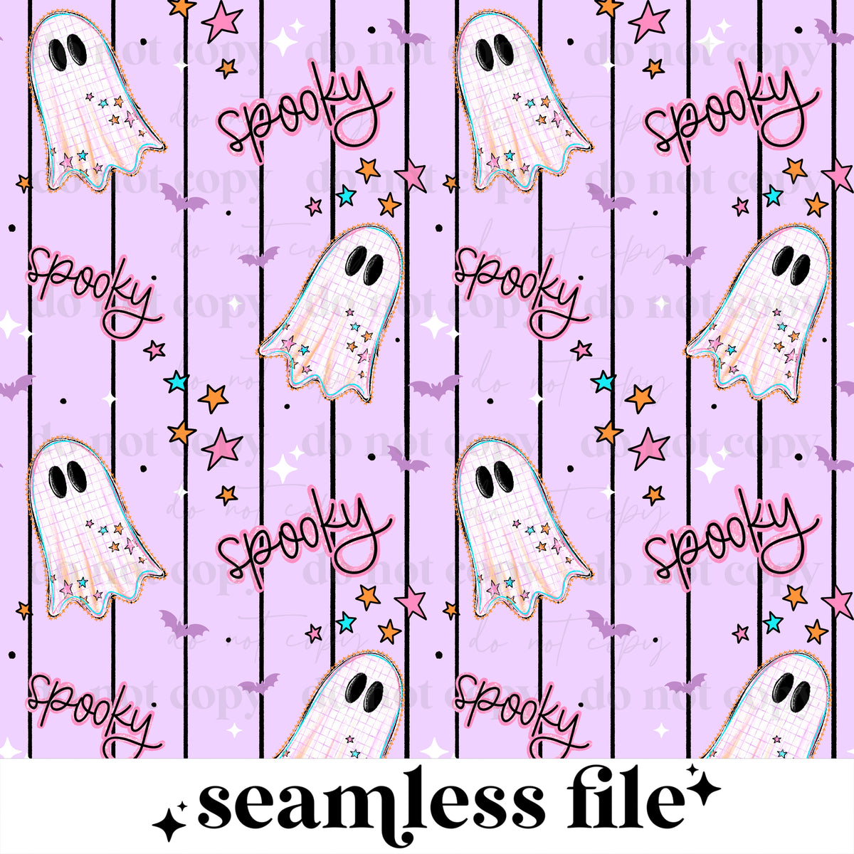 Spooky Pastel Ghost Seamless
