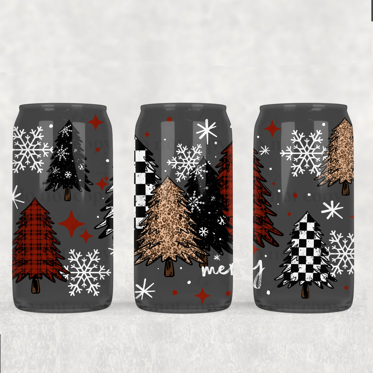 Merry Trees 16oz Glass Wrap