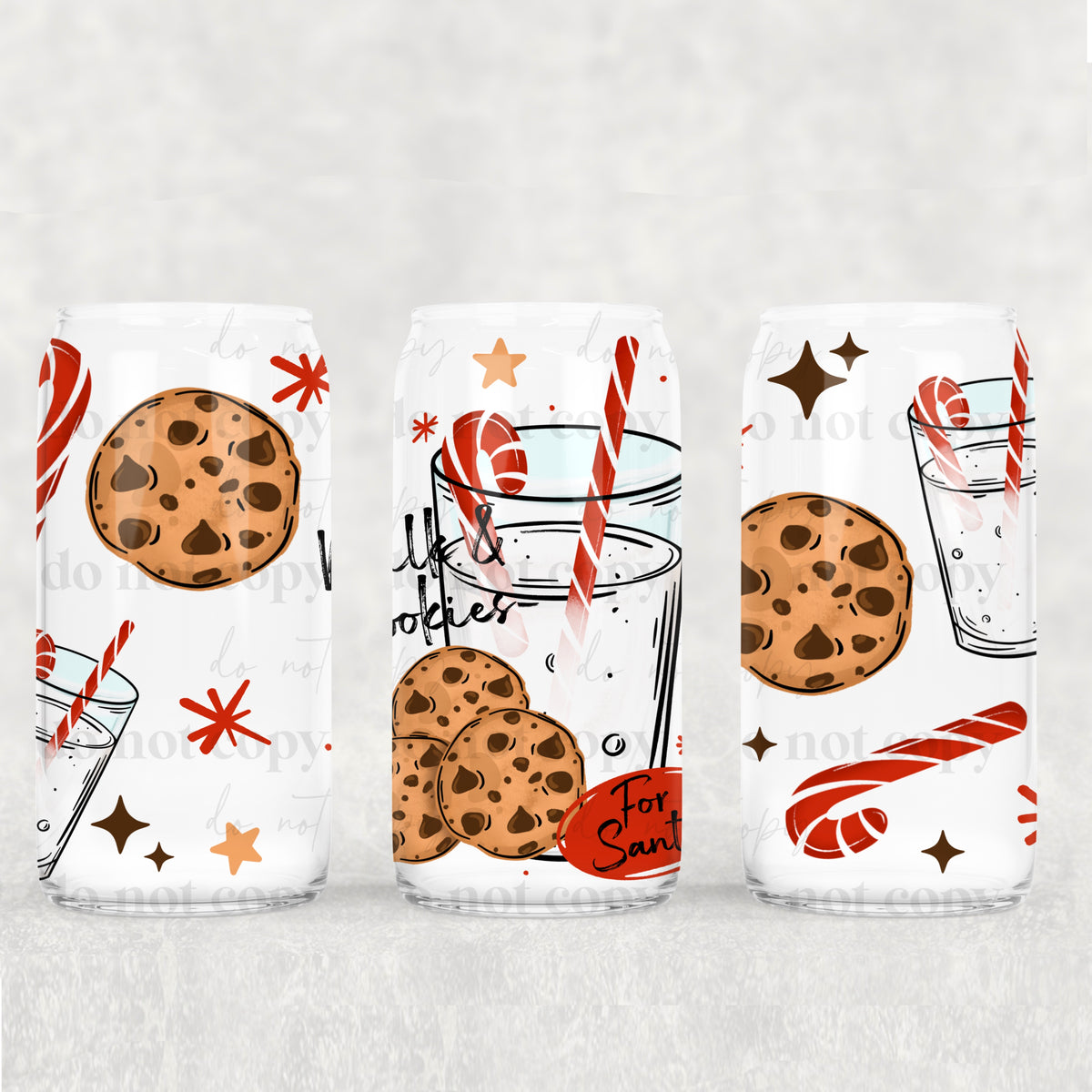 Milk & Cookies 16oz Glass Wrap