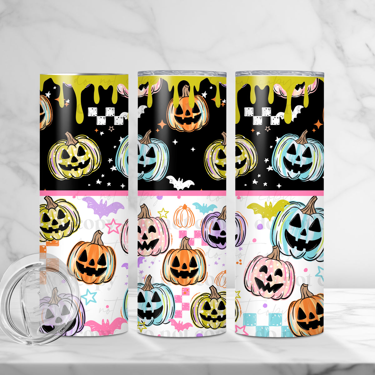 Colorful Jack O Lantern Tumbler Wrap