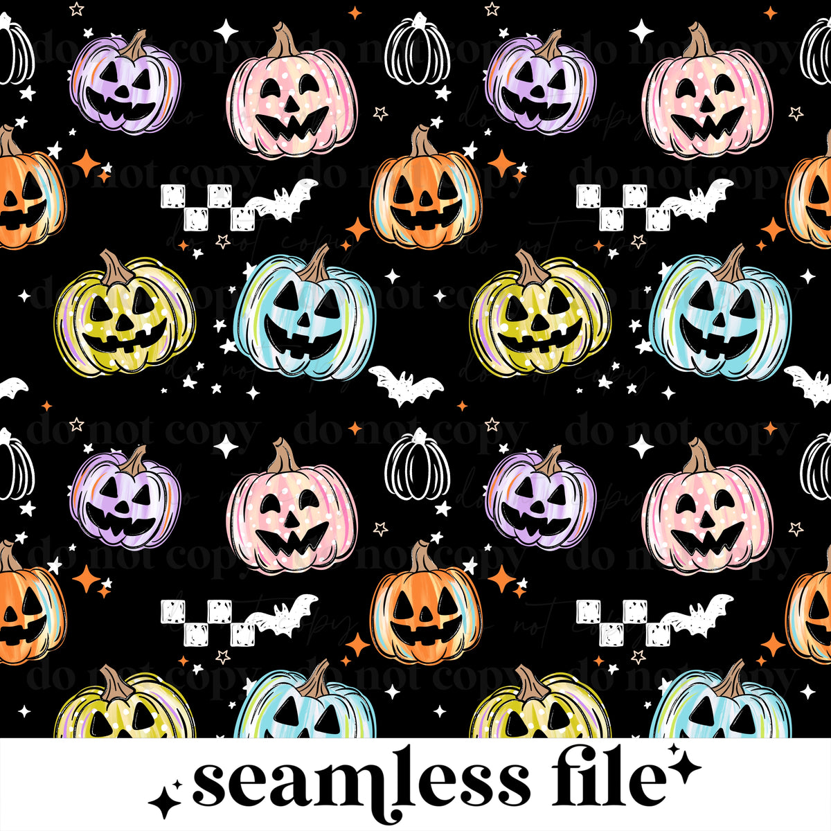 Colorful Jack O Lantern Seamless