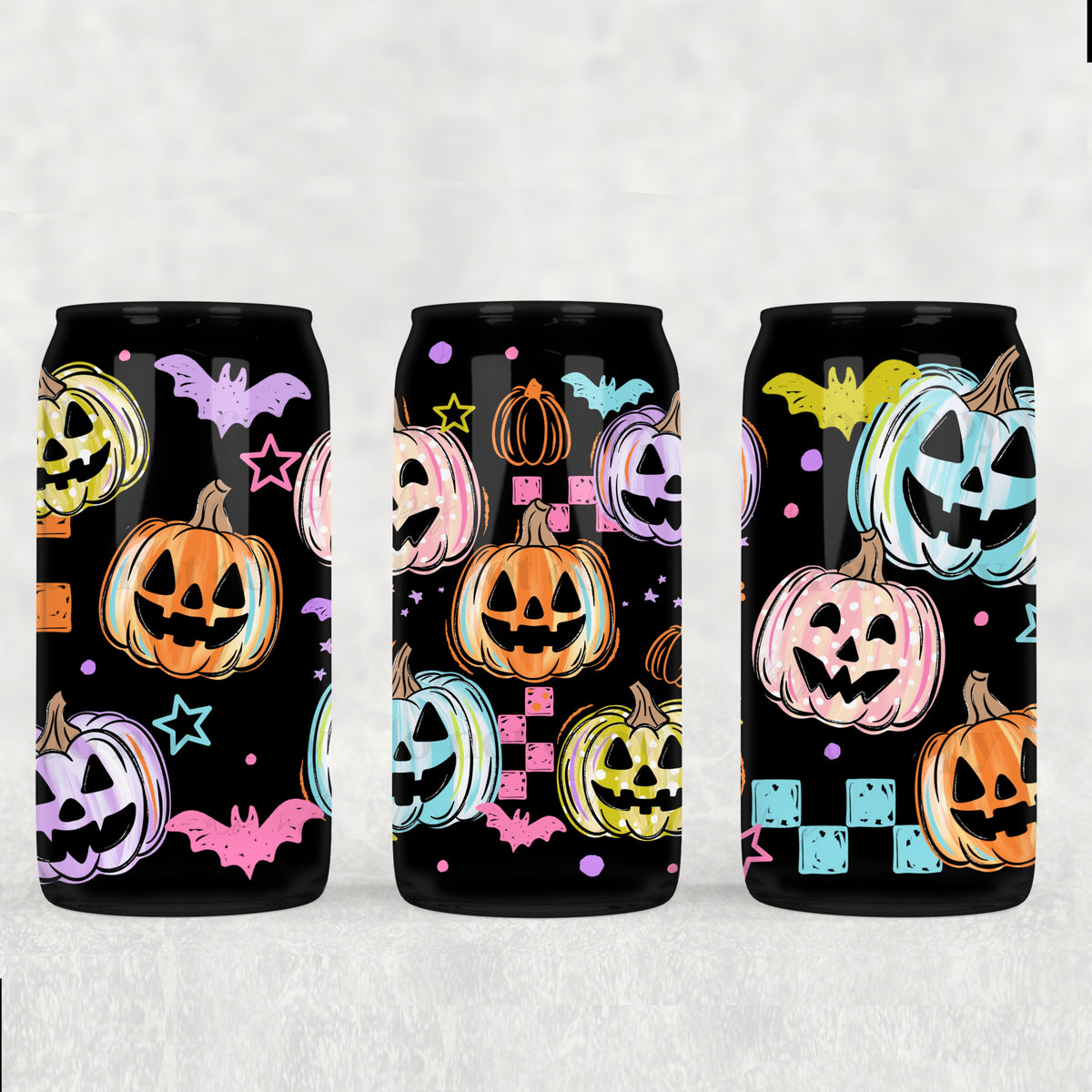 Colorful Jack O Lantern 16oz Glass Wrap