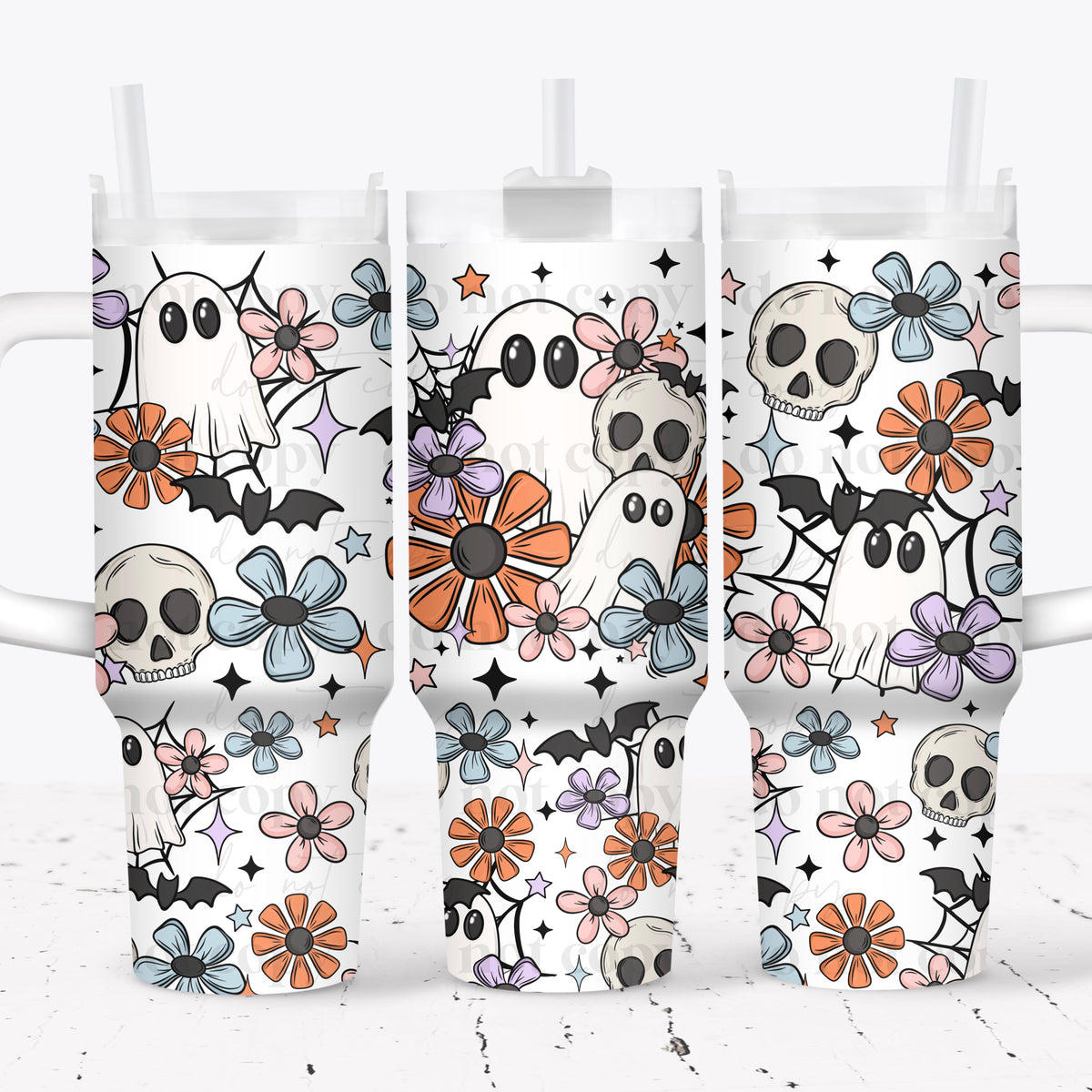 Spooky Florals 40oz Tumbler Wrap