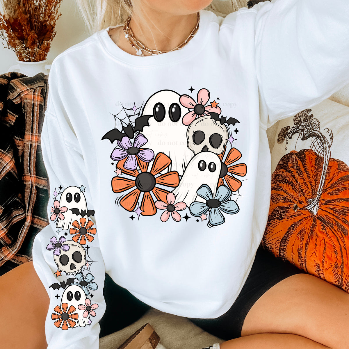 Spooky Florals w/ Sleeves PNG