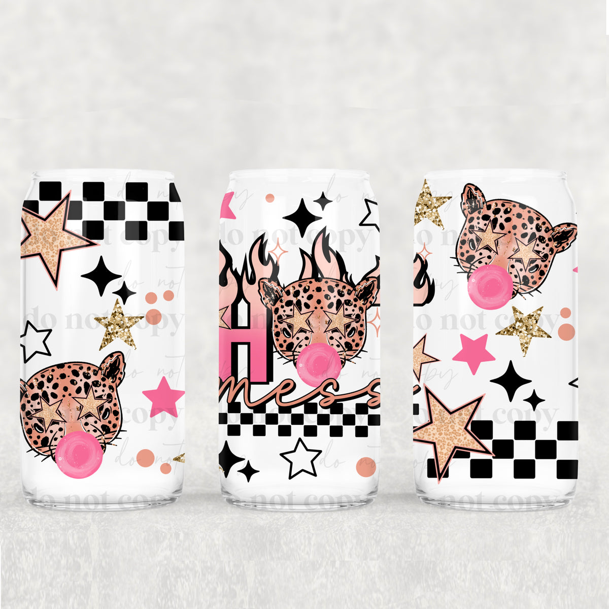 Hot Mess Bubblegum 16oz Glass Wrap