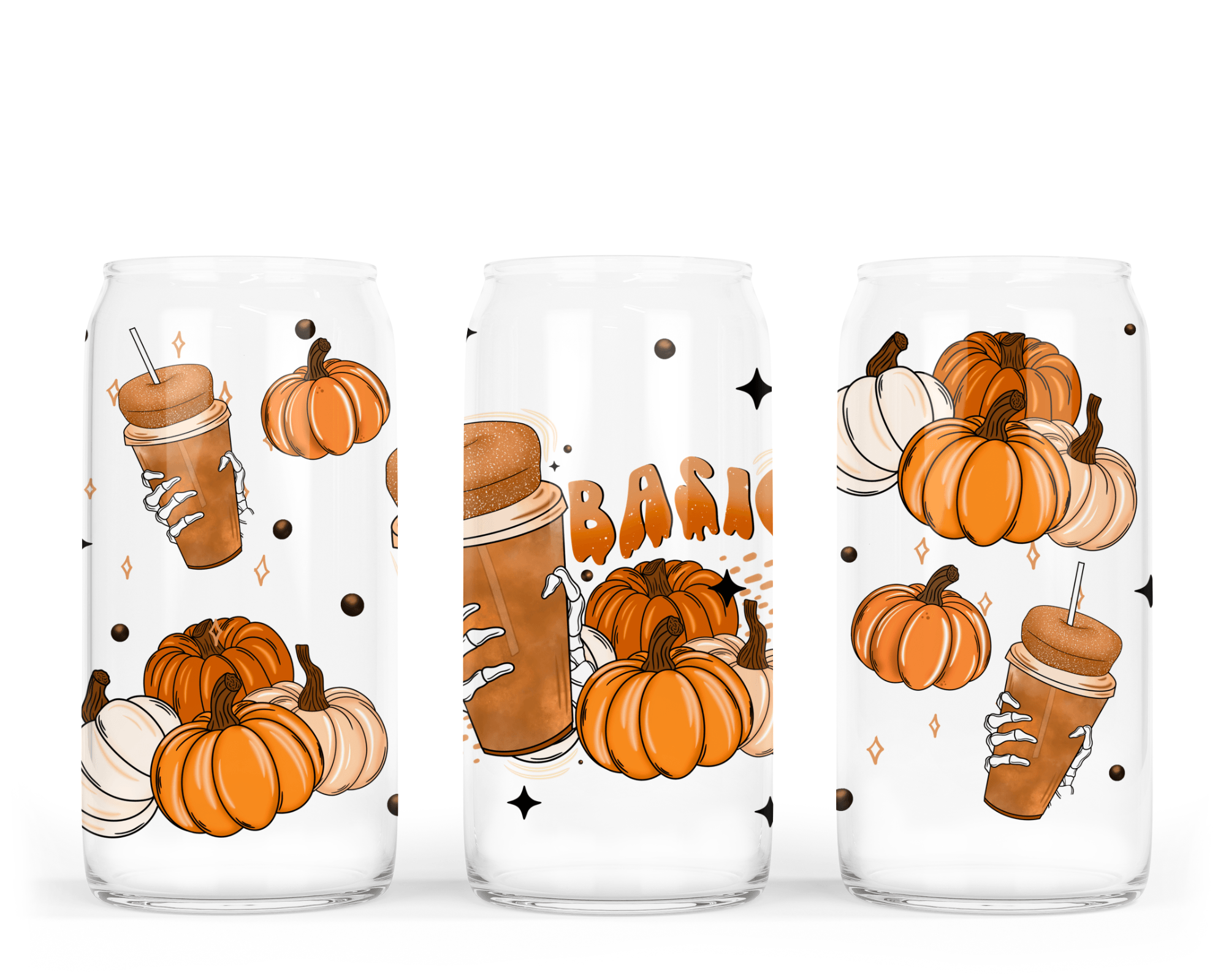 Basic Fall 16oz Glass Can Wrap PNG DIGITAL DOWNLOAD DIGITAL FILE
