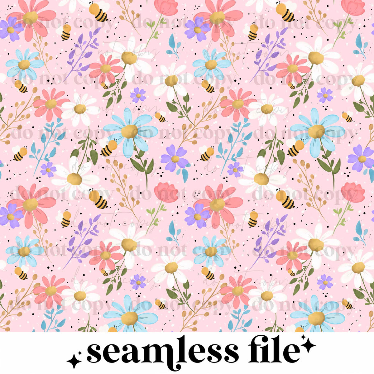 Wildflowers & Bees Seamless