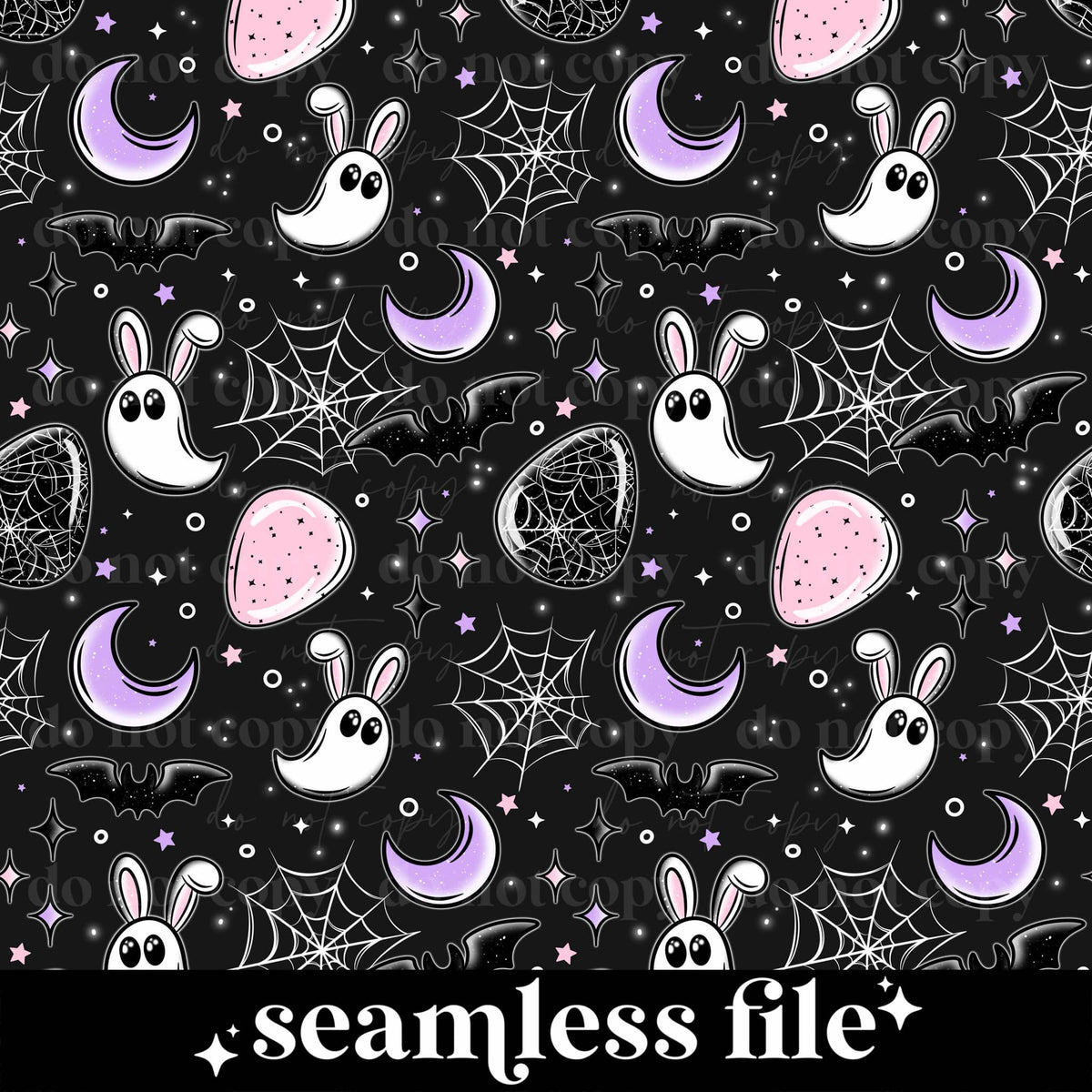 Ghostie Bunny Seamless