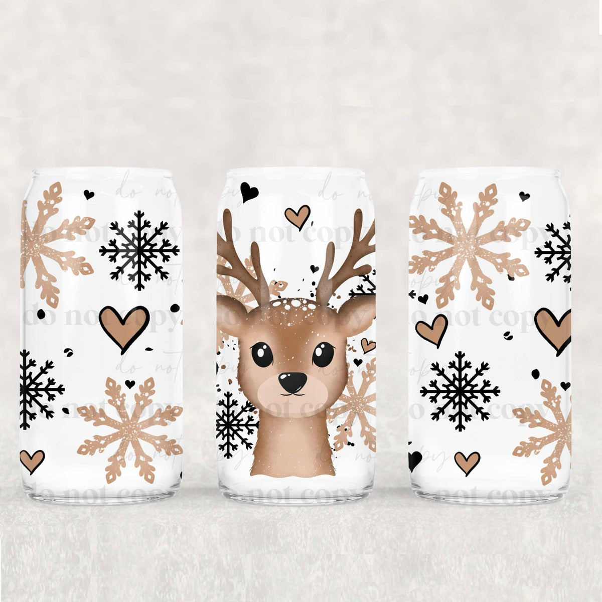 Winter Deer 16oz Glass Wrap