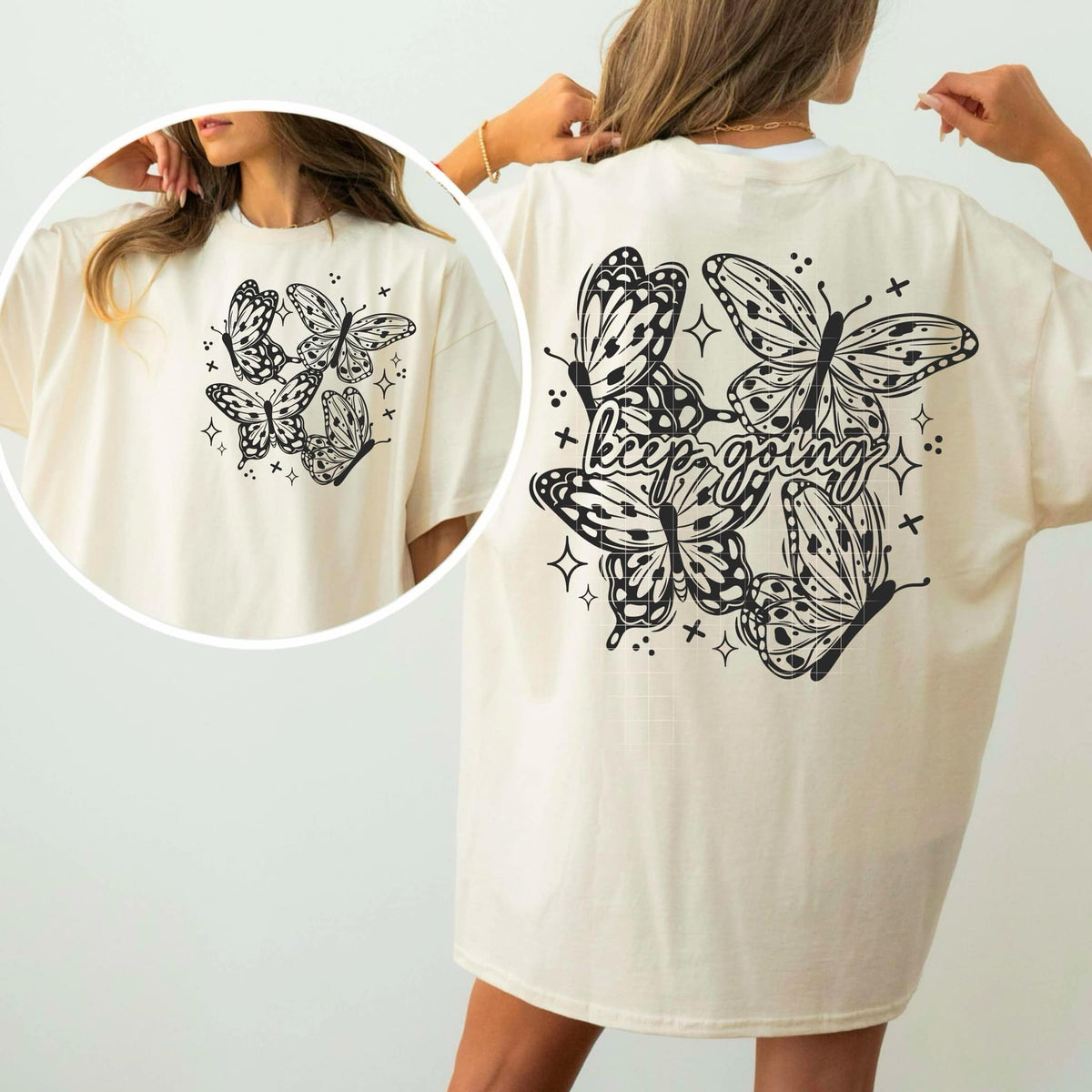 Keep Going Butterflies Single Color PNG