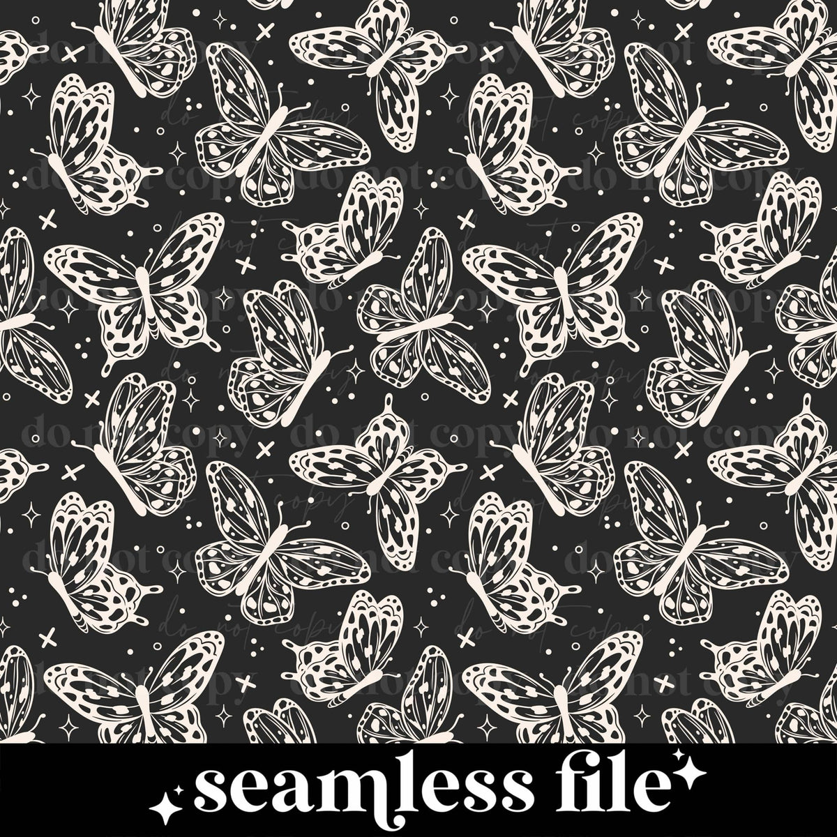 Keep Going Butterflies Grey Seamless