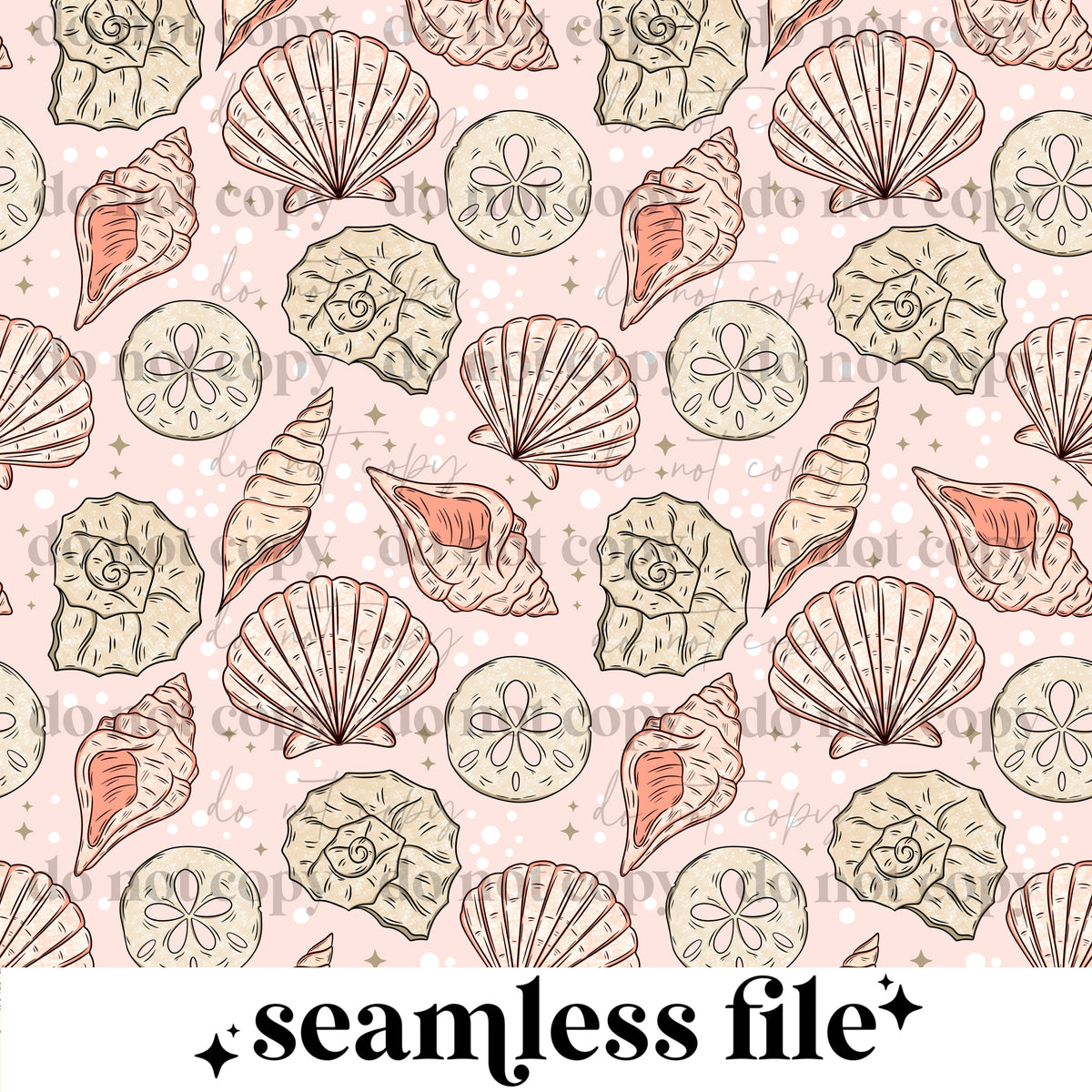 Coral Seashells Seamless