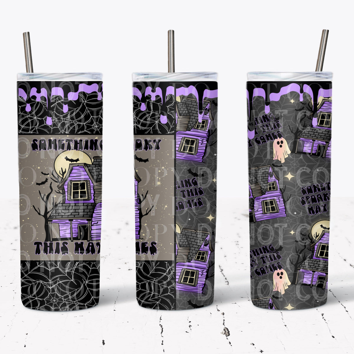 Purple Haunted House Tumbler Wrap