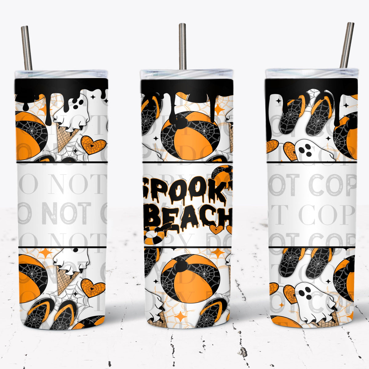 Spooky Beach Tumbler Wrap