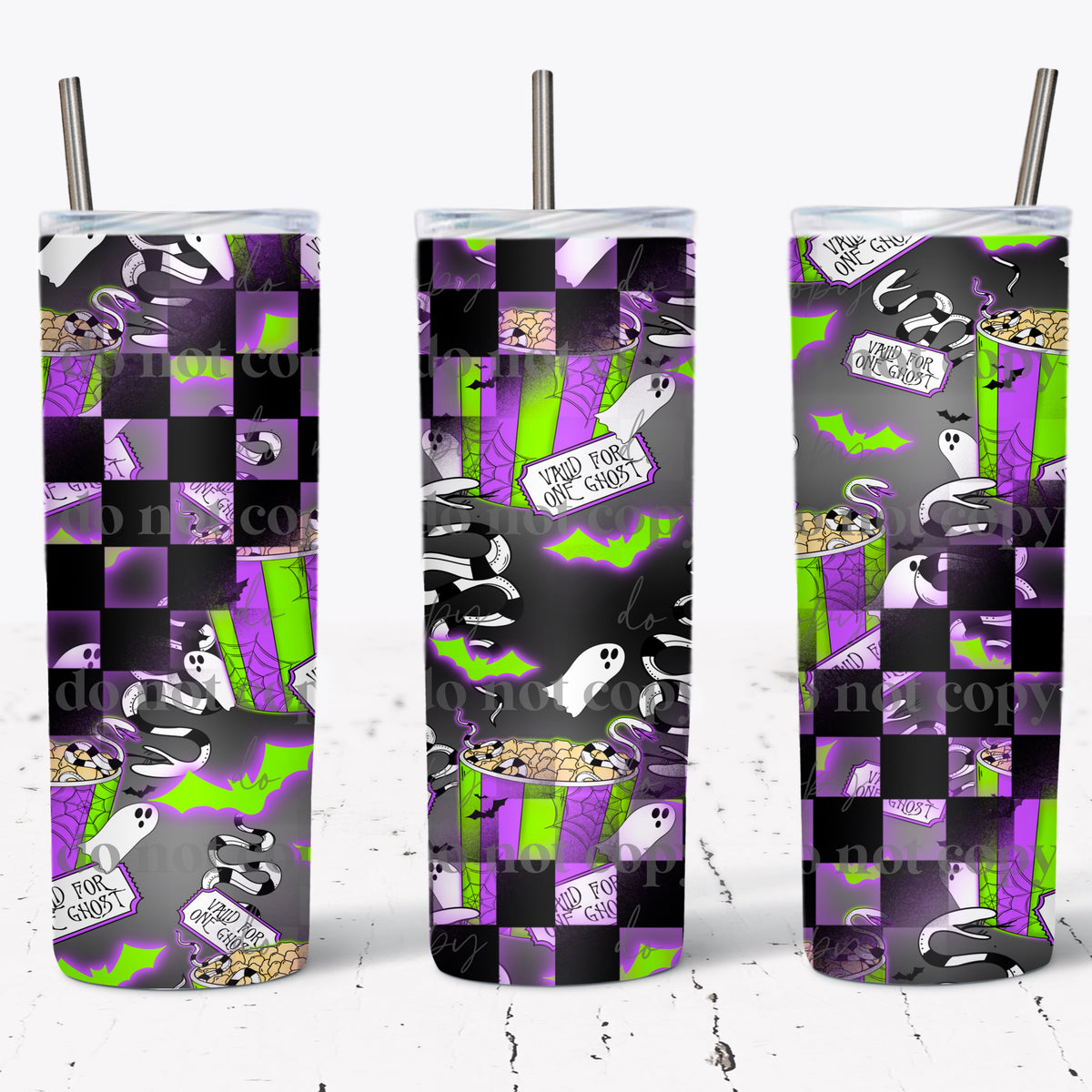 Ghost Popcorn Tumbler Wrap