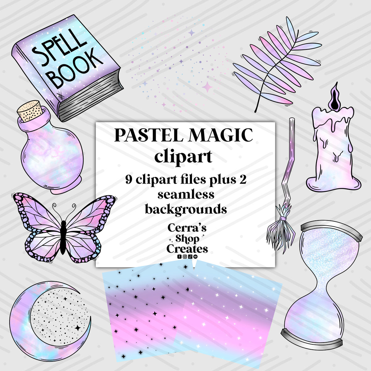 Pastel magic Clipart Set