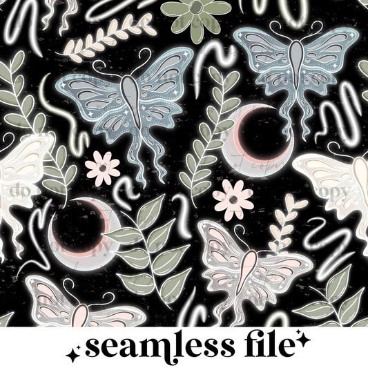 Boho mystical moth Seamless