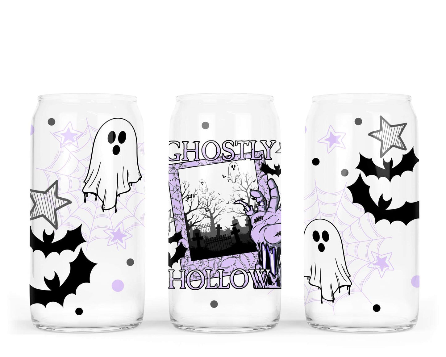 Ghostly Hollow 16oz Glass Wrap PNG