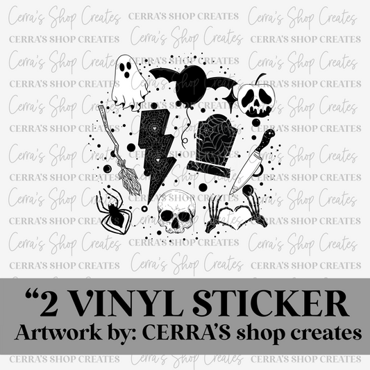 Spooky doodles : vinyl sticker