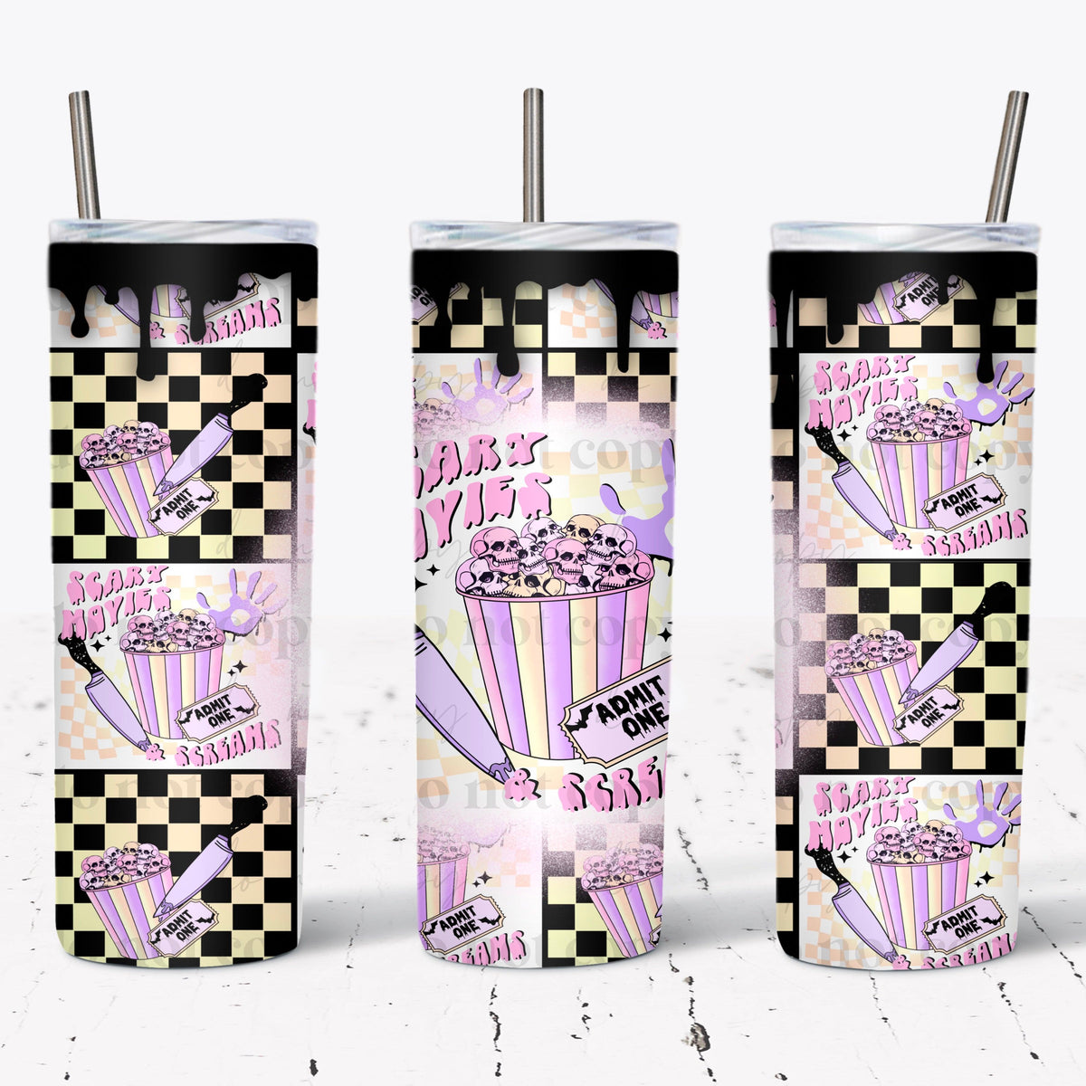 Spooky Popcorn Tumbler Wrap