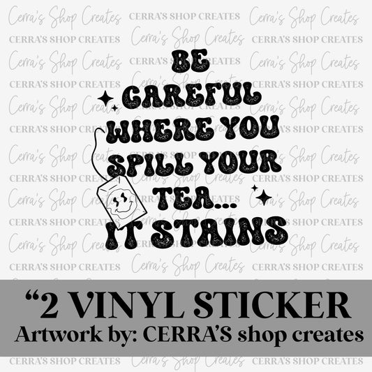 Tea stains : vinyl sticker