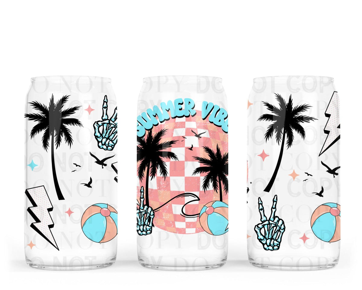 Summer vibes Glass 16oz Wrap