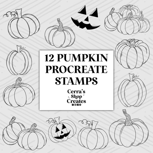 Pumpkin Procreate Stamp Set