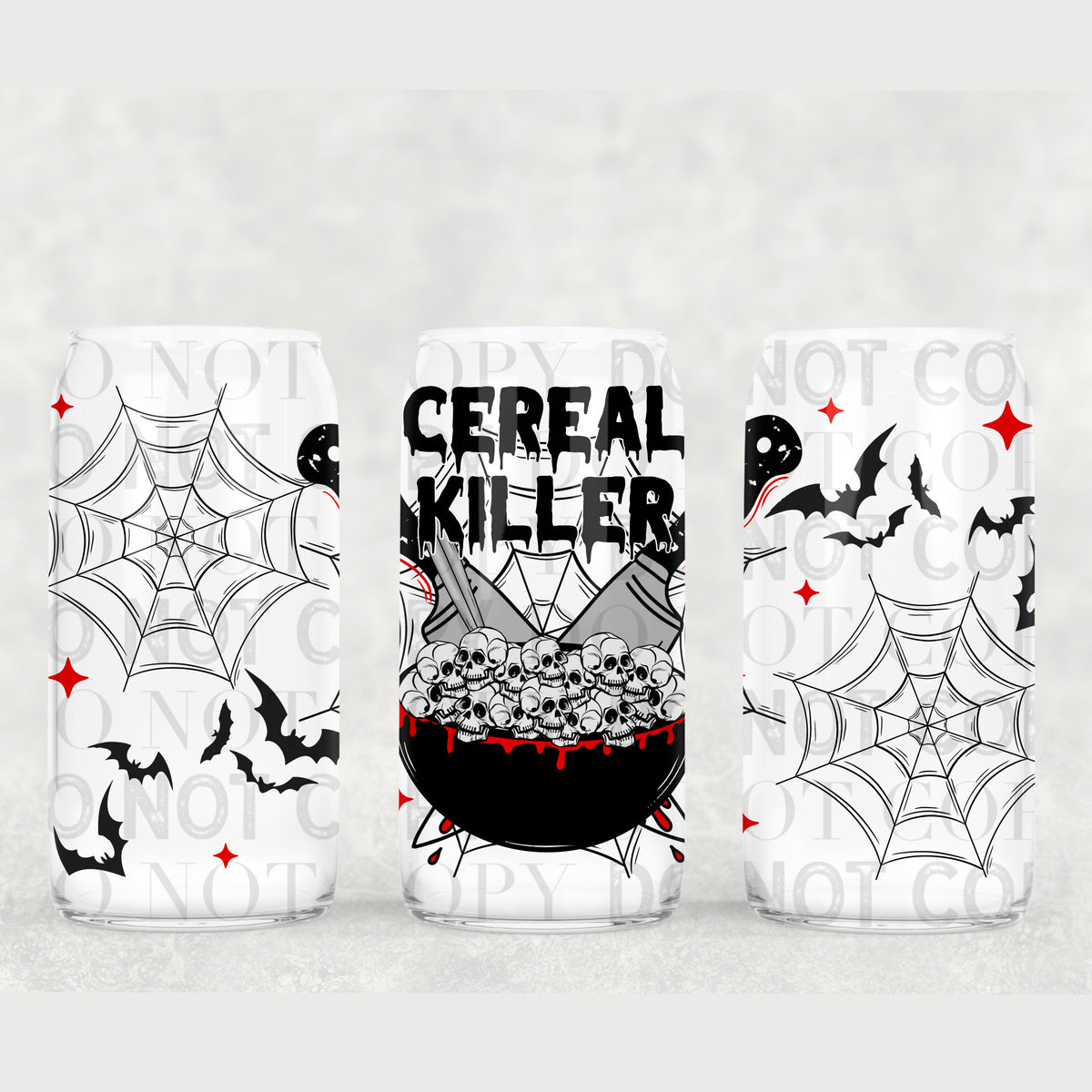 Cereal Killer Red Glass 16oz Wrap