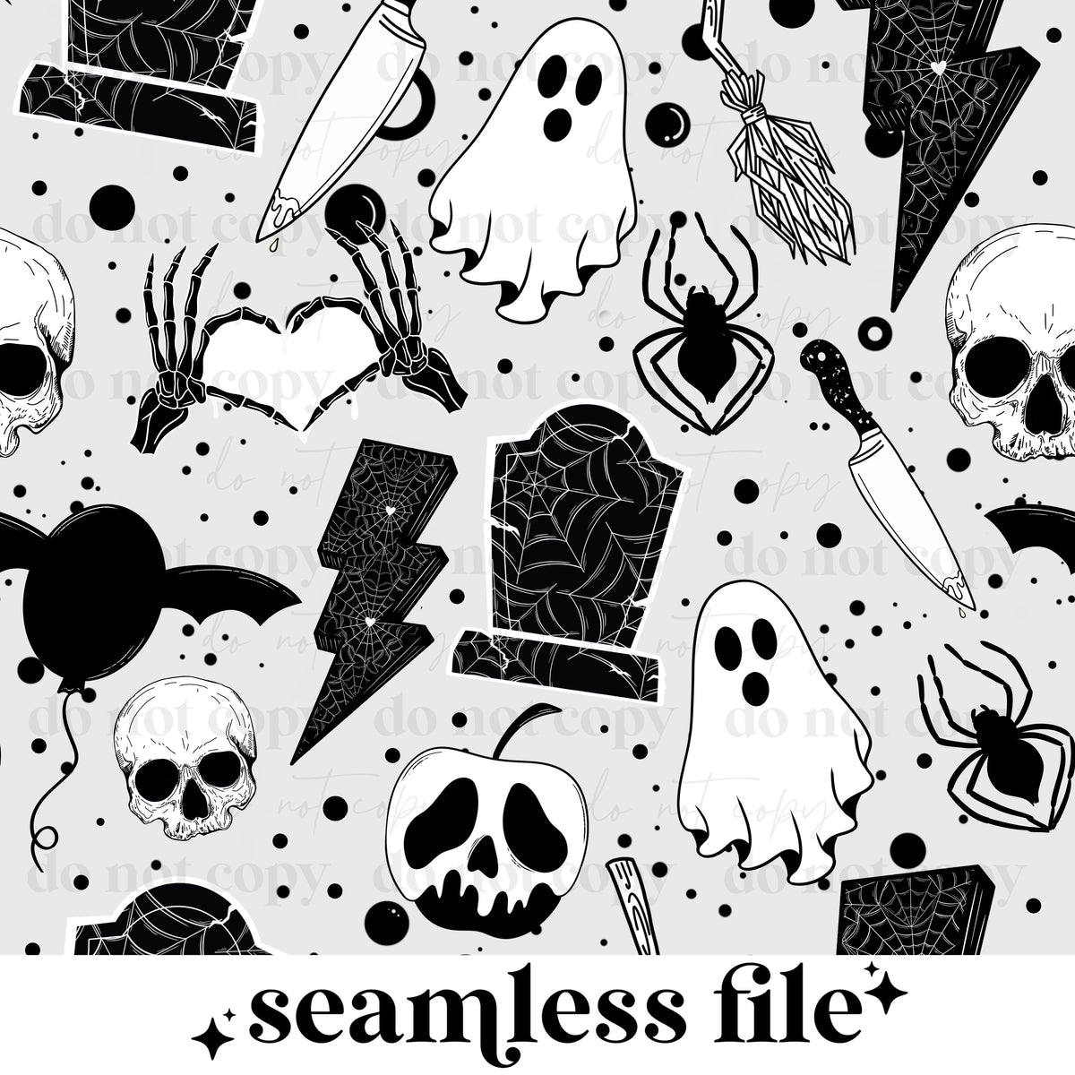 Spooky Doodles Seamless