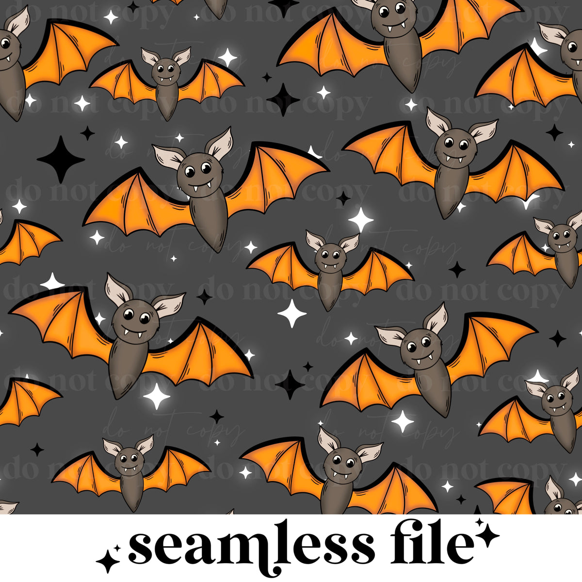 Orange Bat Seamless
