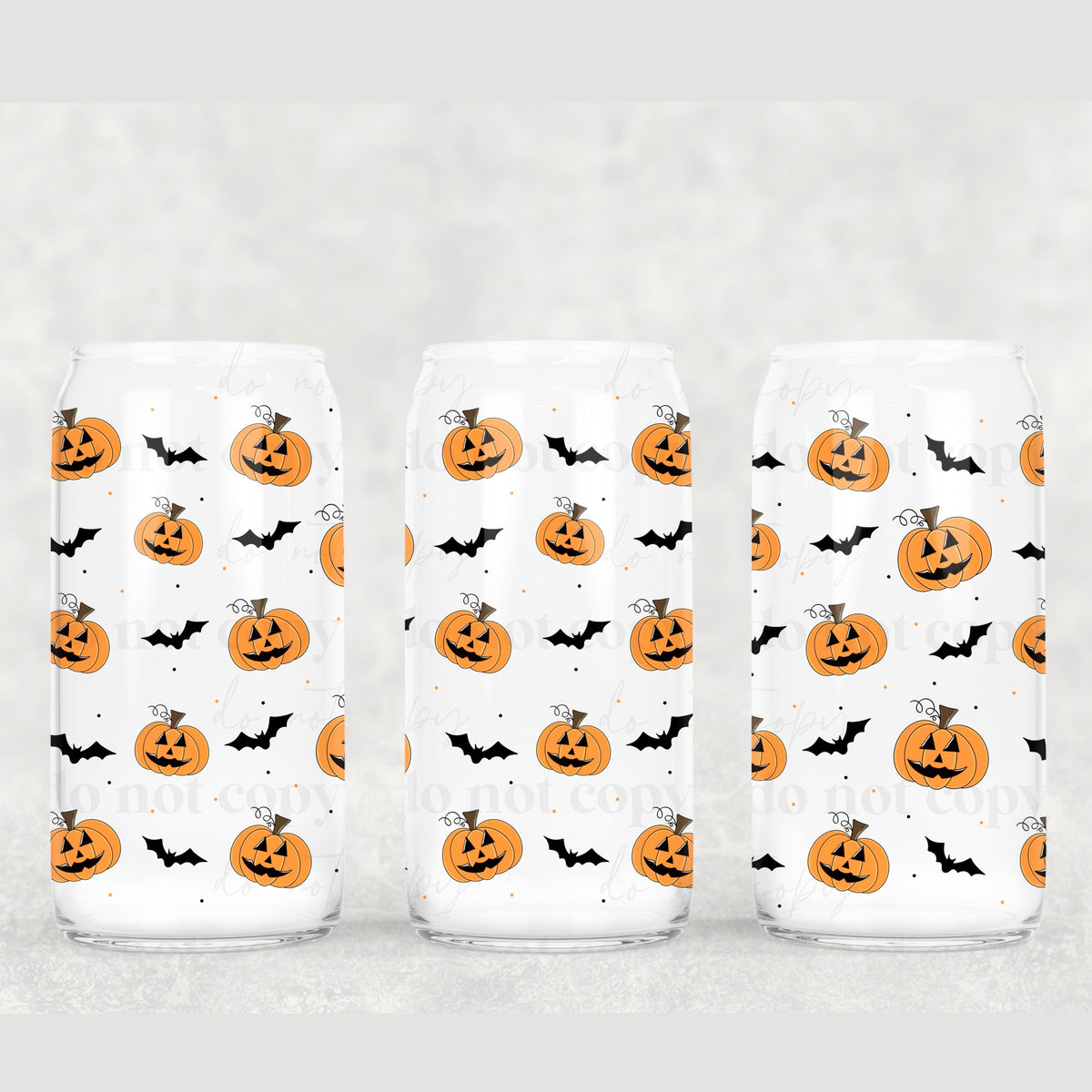 Pumpkin Bat Glass 16oz Wrap