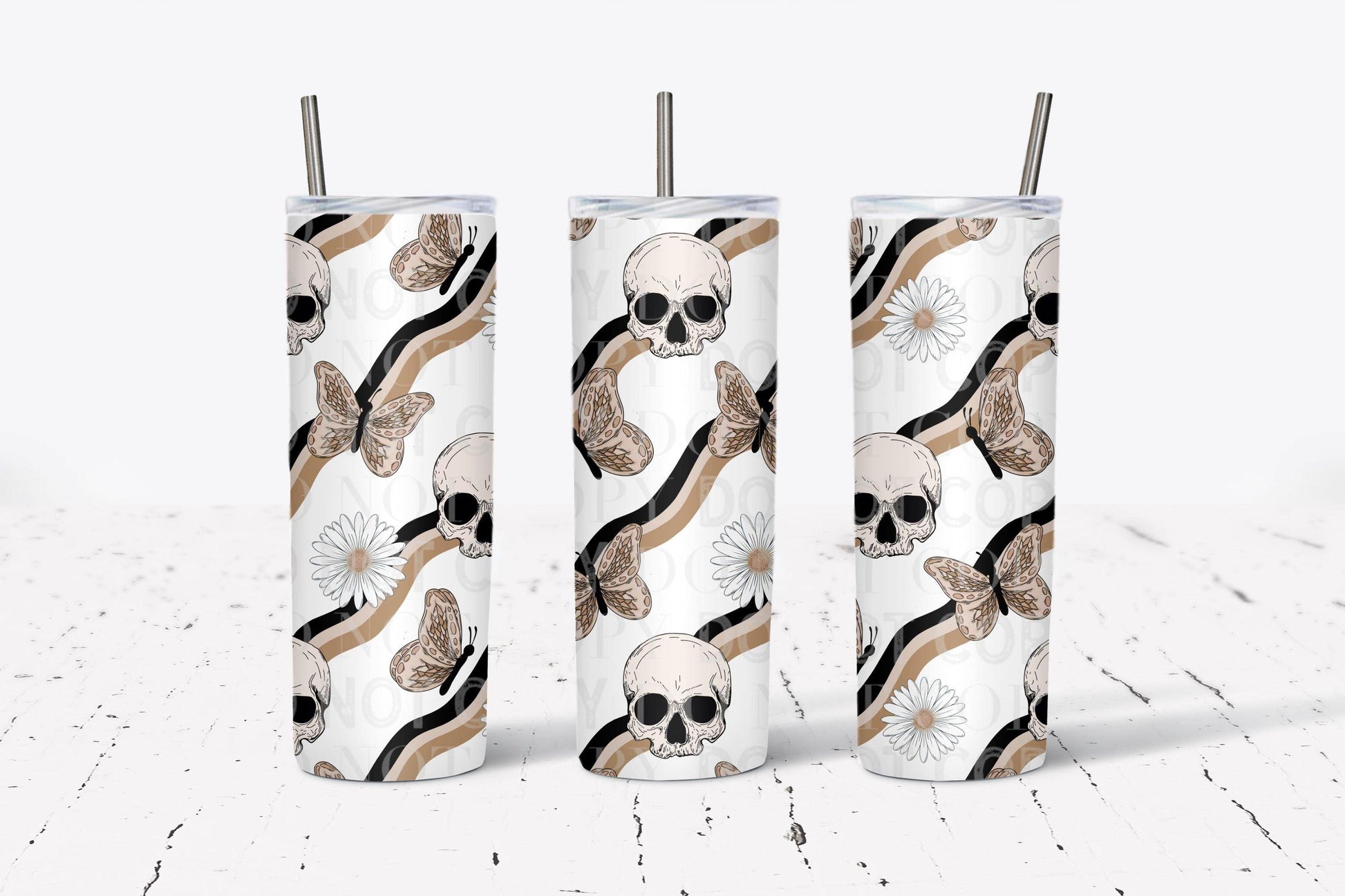 Skull Daisy Tumbler Wrap  Cerra's Shop Creates   