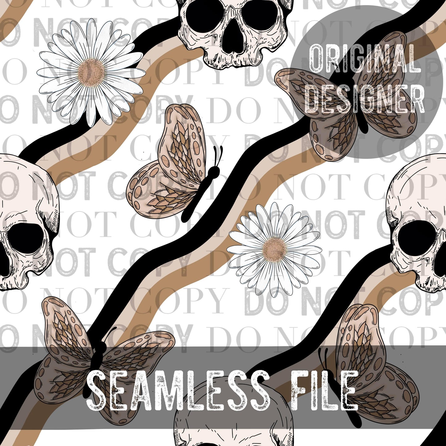 Skull Daisy seamless  Cerra's Shop Creates   
