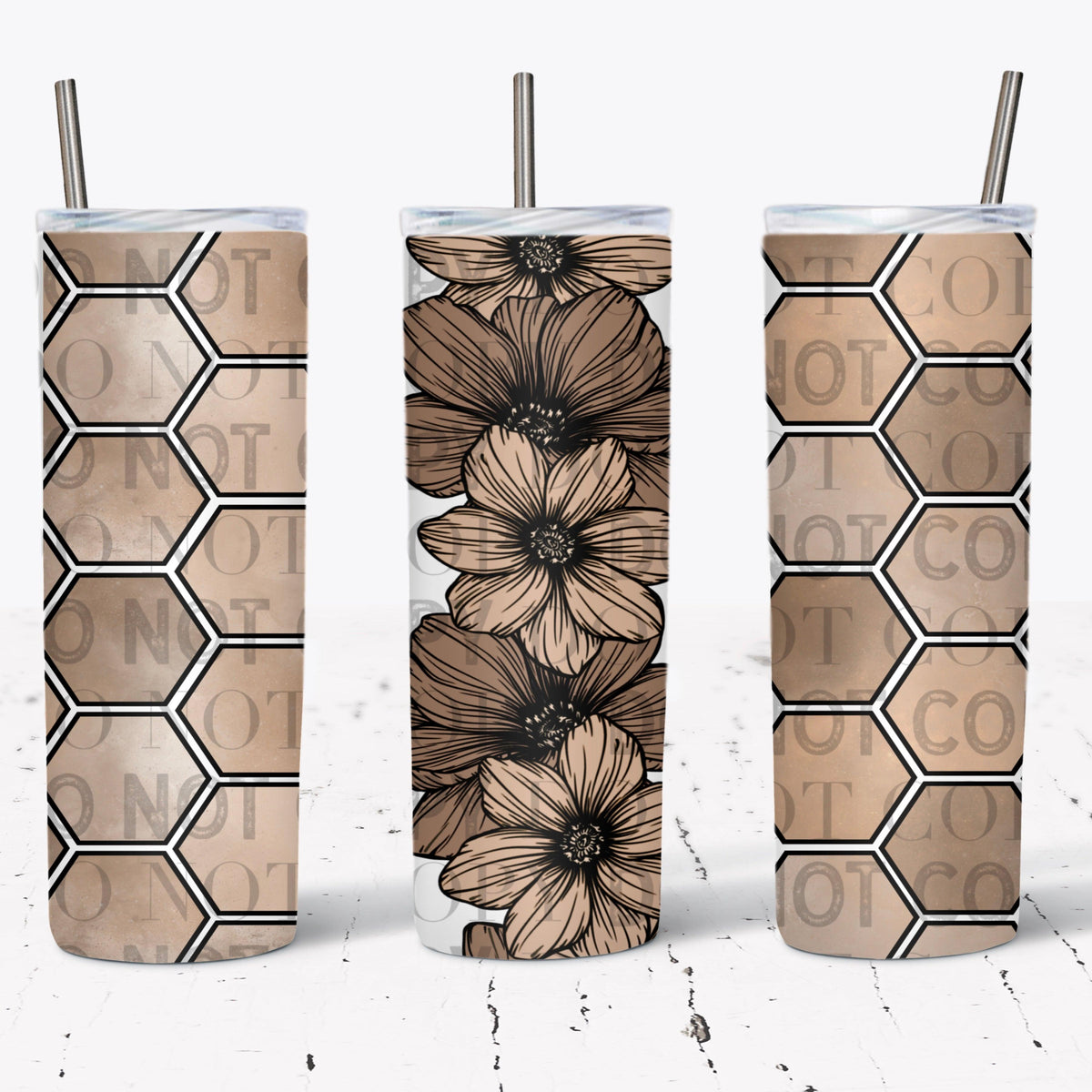 Floral Honeycomb Tumbler Wrap