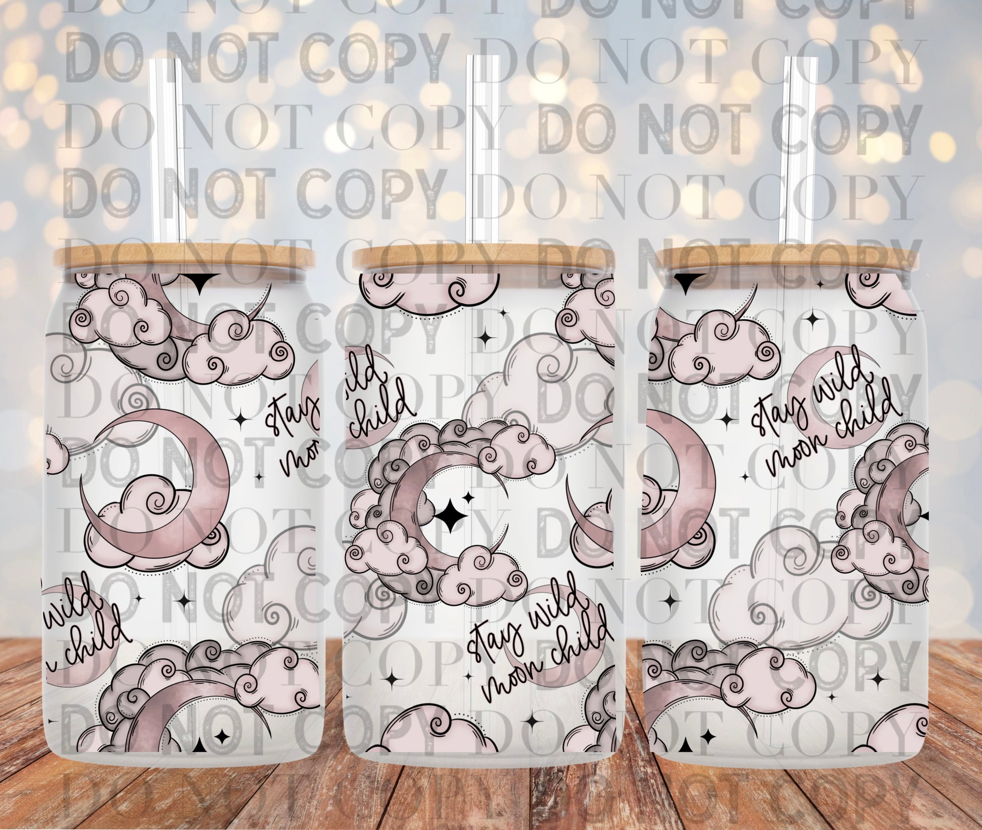 Moonchild tumbler wrap sized for 16 oz frosted cup from mother tumbler  Cerra's Shop Creates   