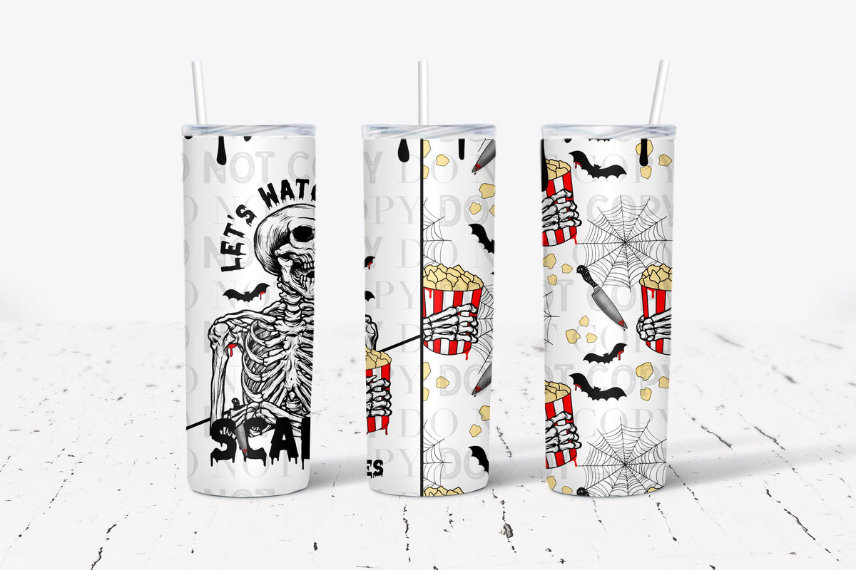 Let’s watch scary movies tumbler wrap