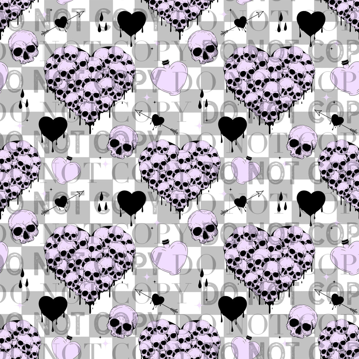 Purple Skellie Heart Seamless  Cerra's Shop Creates   